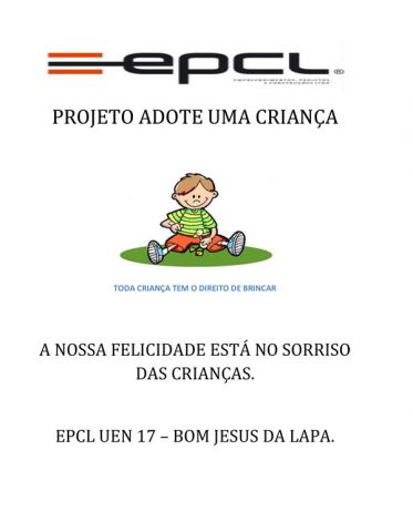 CONVITE – A EPCL comemora o dia das crianças – PROJETO ADOTE UMA CRIANÇA