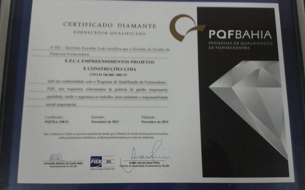 A EPCL recebe Certificado em cerimônia do PROCOMPI.
